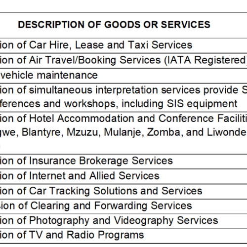 PREQUALIFICATION OF SUPPLIERS FOR FINANCIAL YEAR 24/25